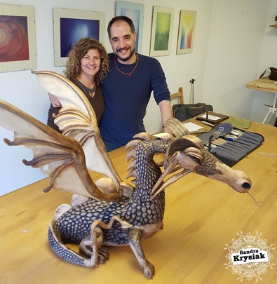 Ismael. Dragón tallado en abedul. 2018