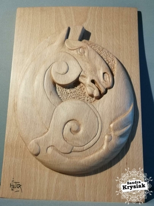 Héctor. Relieve en madera de haya, finalizado. 2020