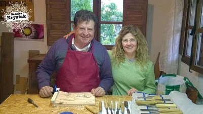 Sandra y Lito en el taller