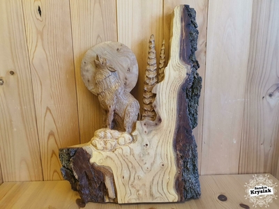 Raúl. Escultura en madera de olmo. 2021