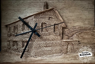 Reloj - Relieve tallado y sombreado en tilo. Rafael Tornero.